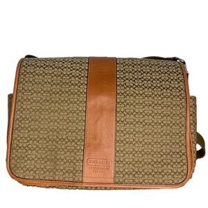 y2k COACH Signature Canvas Hudson Commuter Messenger Laptop Bag